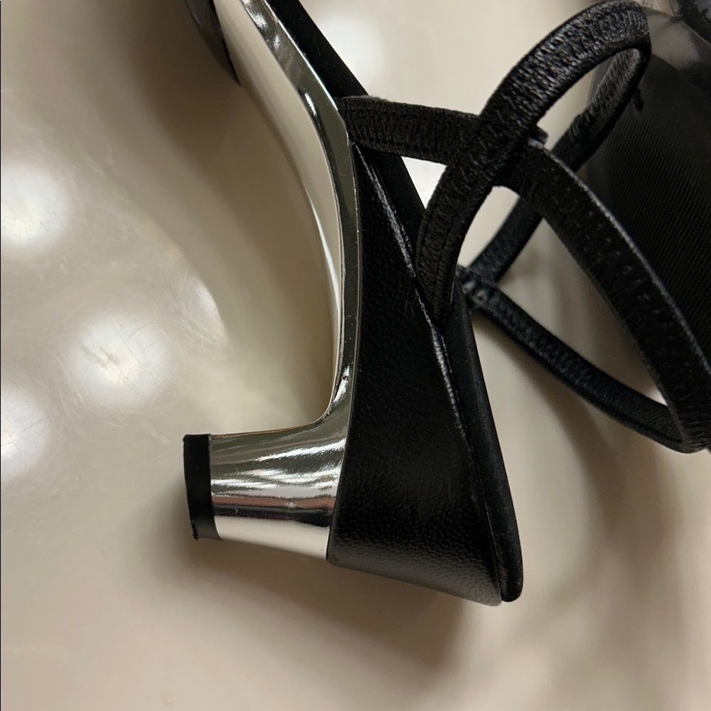 Onex Black Rhinestone Heels / Sandals - Picture 5 of 15
